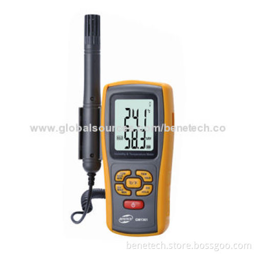 Humidity/Temperature Meter, Humidity/Dew Point and Humidity/Wet Bulb, Low-battery Indication